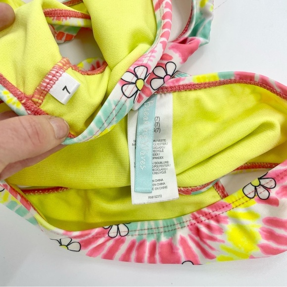 Girls One-Piece Wonder Nation Swimsuit Bundle Floral Rash Guard Monokini Size 7 - Picture 8 of 11